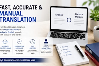 translate english to malay and malay to english professionally