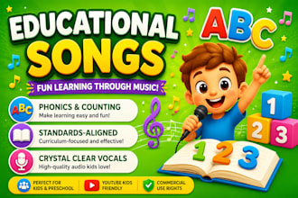 create engaging kids learning and educational songs for children