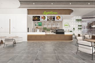 design restaurant and food store commercial interior layout