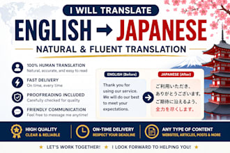 translate english into natural and fluent japanese