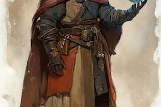 create a dnd art and d and d character for you
