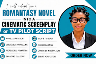 adapt your romantasy novel into a cinematic screenplay TV pilot script