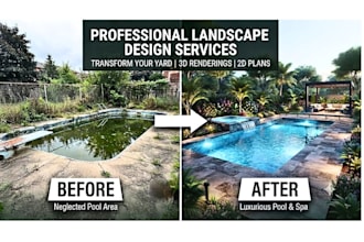 do landscape design for your backyard frontyard and balcony using ai
