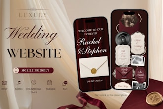 design a luxury wedding website with rsvp and digital invitation