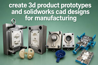 create 3d product prototypes and solidworks cad designs for manufacturing
