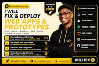 fix, deploy, and host web app on supabase, AWS, vercel, railway or lovable