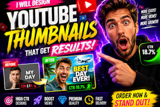 design mind blowing  thumbnails in 2 hours only