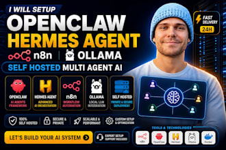 setup deploy openclaw hermes agent n8n ollama docker self hosted multi  agent ai