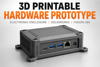 do 3d printable hardware prototype, fusion360 solidworks electronic enclosure