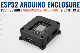 design esp32 arduino enclosure, pcb housing, solidworks fusion360 stl step case