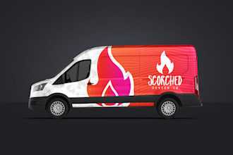 design custom vehicle wrap, car decal, van graphics and fleet branding design