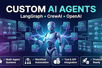 build custom ai agents using langgraph, crewai or openai