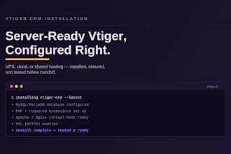 install and configure vtiger CRM on your server