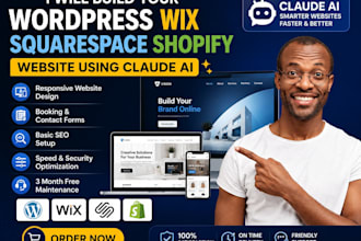 build  wordpress wix squarespace shopify website using claude
