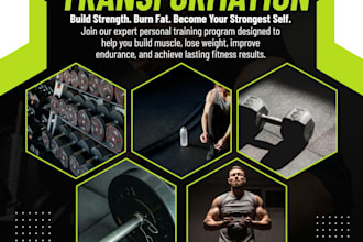 design a professional gym poster, and promotional banner