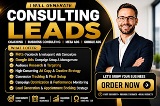 generate consulting leads, coaching, business consulting,meta ads and google ads