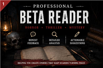 be your beta reader for horror, thriller and mystery stories