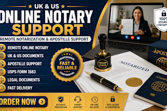 provide UK US online notary public remote notarization apostille support
