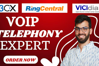 vicidial 3cx cfd twilio vitalpbx viop call system, ringcentral siptrunk ivr