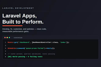 develop, fix, and customize laravel web applications