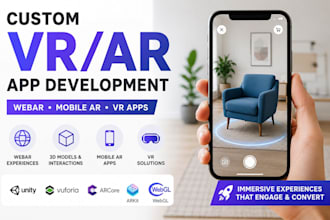 custom vrar app development services, mobile ar app development, webar developer