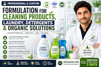 do formulation for cleaning products, laundry, detergents and organic solution