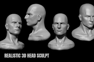 realistic 3d head sculpt 3d bust model face sculpt zbrush sculpt for 3d printing