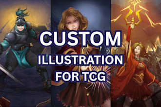 create premium fantasy illustration for tcg, trading card game illustration