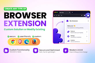 create or modify any browser extension for chrome or firefox