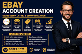 create USA ebay seller account ebay account creation UK ebay store setup listing