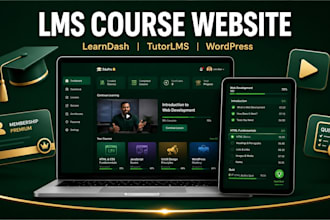 build a professional learndash or tutorlms course website with custom design