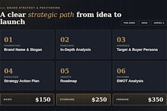 develop your brand strategy, name, and go to market roadmap