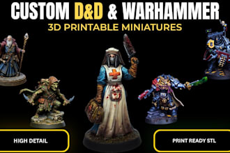 sculpt custom dnd and warhammer style miniatures for 3d printing