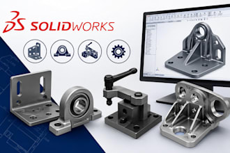 design custom brackets, mounts, fixtures and mechanical parts in solidworks