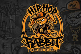 create a hip hop style rabbit logo design
