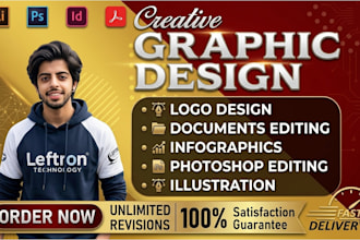 do graphic design, adobe illustrator, photoshop editing, and logo artist