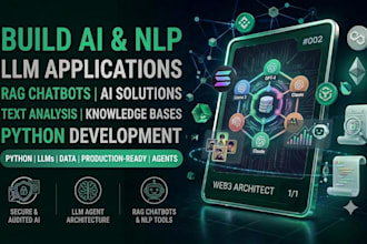 build ai nlp solutions, llm apps, rag chatbots, and text analysis in python