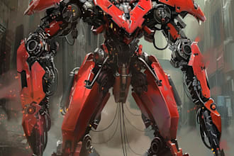 create custom mecha robot art
