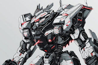 create mecha robot illustration