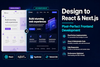 convert your design to react or nextjs frontend