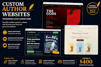 create a custom author book landing page website
