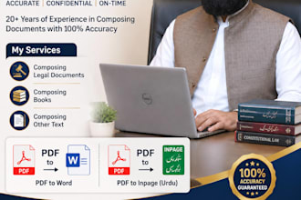 do english,urdu composing,typing script writing, data entry etc