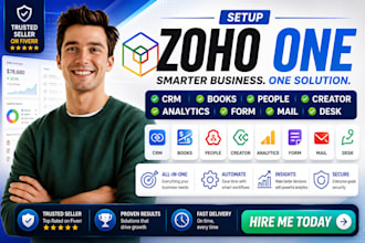 setup zoho one CRM books people creator analytics form mail desk