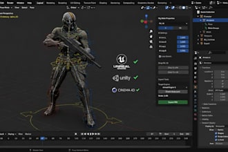 do 3d rigging in blender for unreal engine unity or cinema 4d