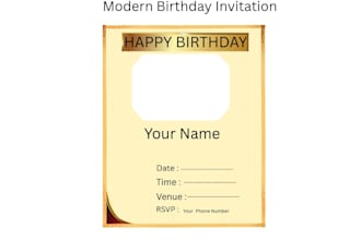 design modern birthday invitation card in canva