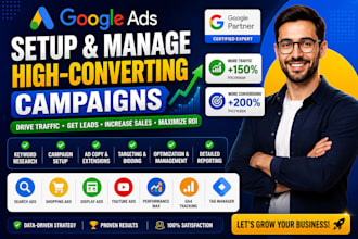 create, optimize and manage google ads adwords PPC campaigns