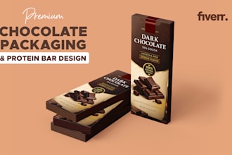 design chocolate bar wrapper, protein bar packaging and food packaging