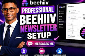 setup professional beehiiv newsletter beehiiv email marketing automation expert
