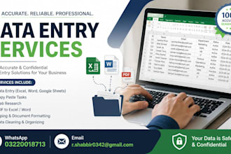 do fast and accurate data entry excel word urdu inpage, and pdf conversion