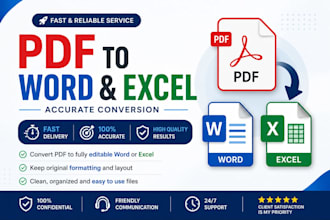 convert PDF to word or exel accurately